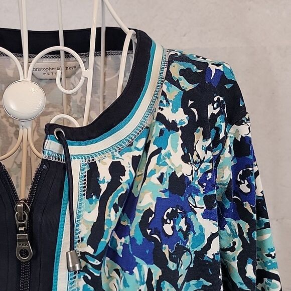 Christopher & Banks casual shacket watercolor print Women's Size MP - Picture 4 of 11